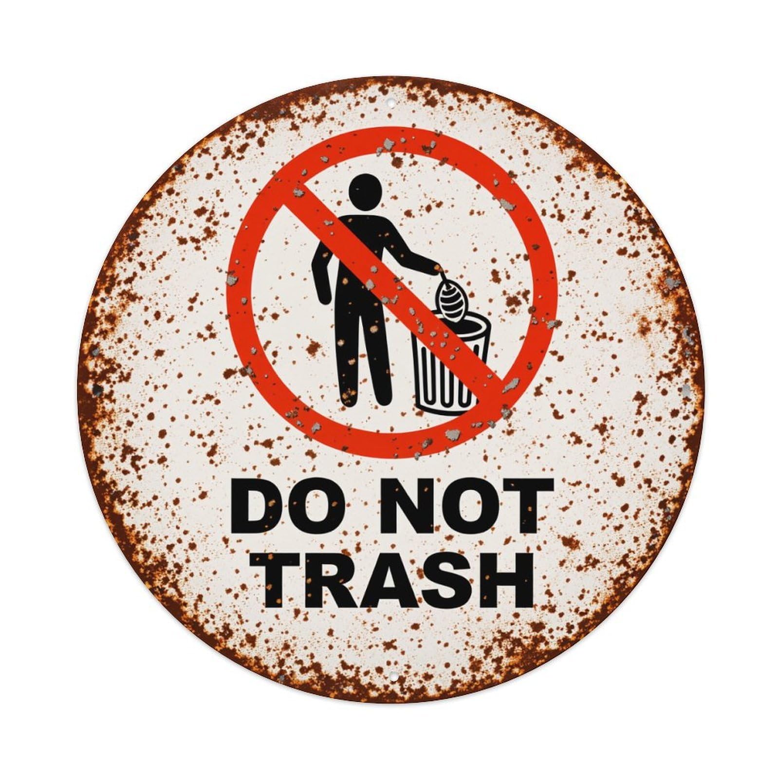 Do Not Trash Sign Pattern Round Tin Sign Vintage Metal Poster, Home Bar Garage Man Cave Cafe Indoor & Outdoor Wall Decoration 8x8Inches