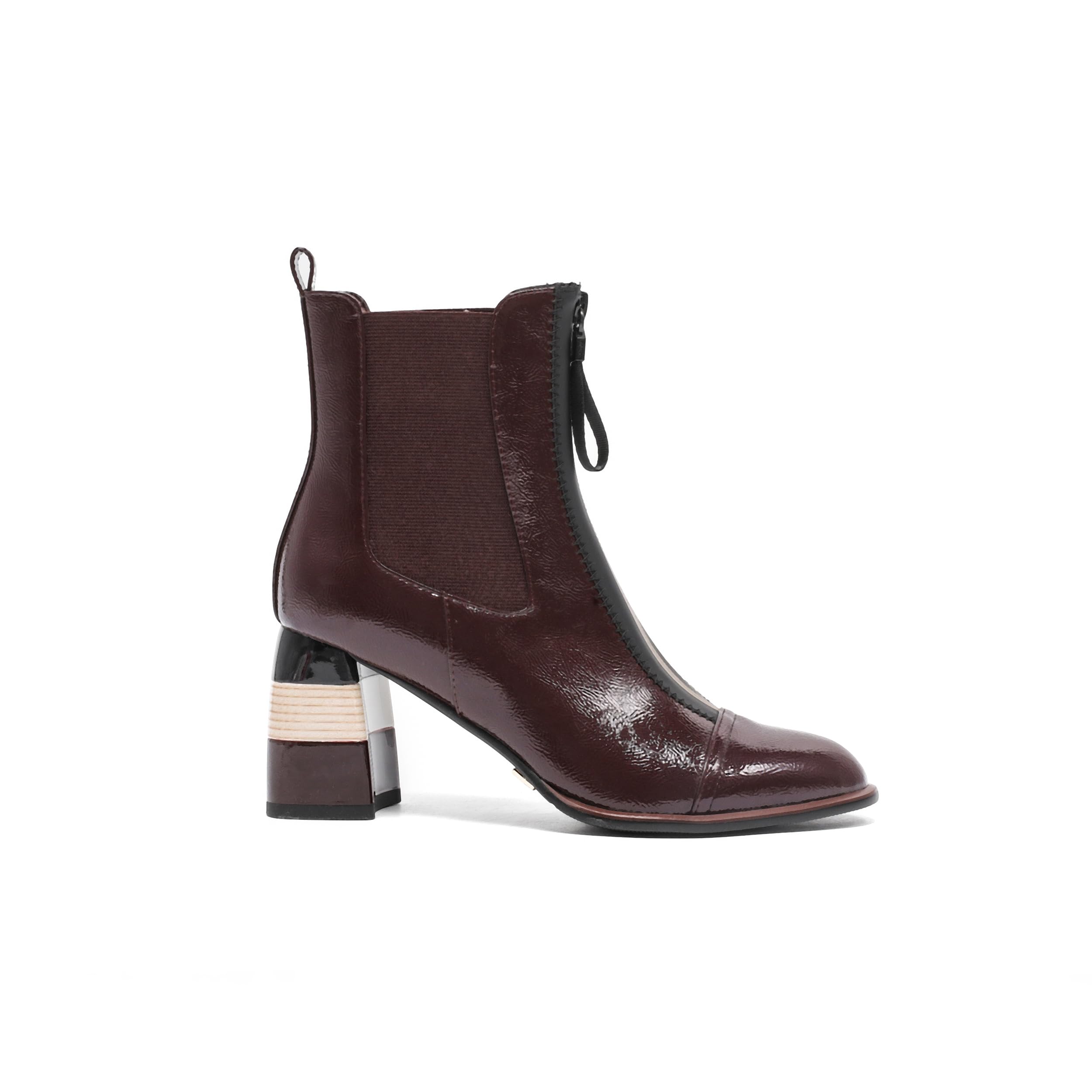 Ninety Union Rachel Chelsea Boot Womens Ankle Boot with Round Toe Block Heel and Central Zipped Bootie