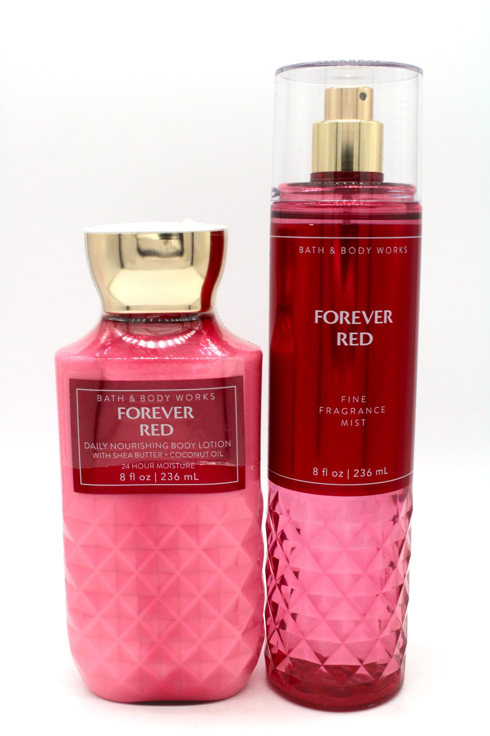 Generic Forever Red, BBW Bath and Body, Bundle Set of Body Lotion and Fine Fragrance Mist