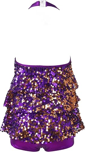 Miniatura 2 de Leotardo de ballet con lentejuelas brillantes para niñas y niñas, jazz latino, actuación en escenario, baile
