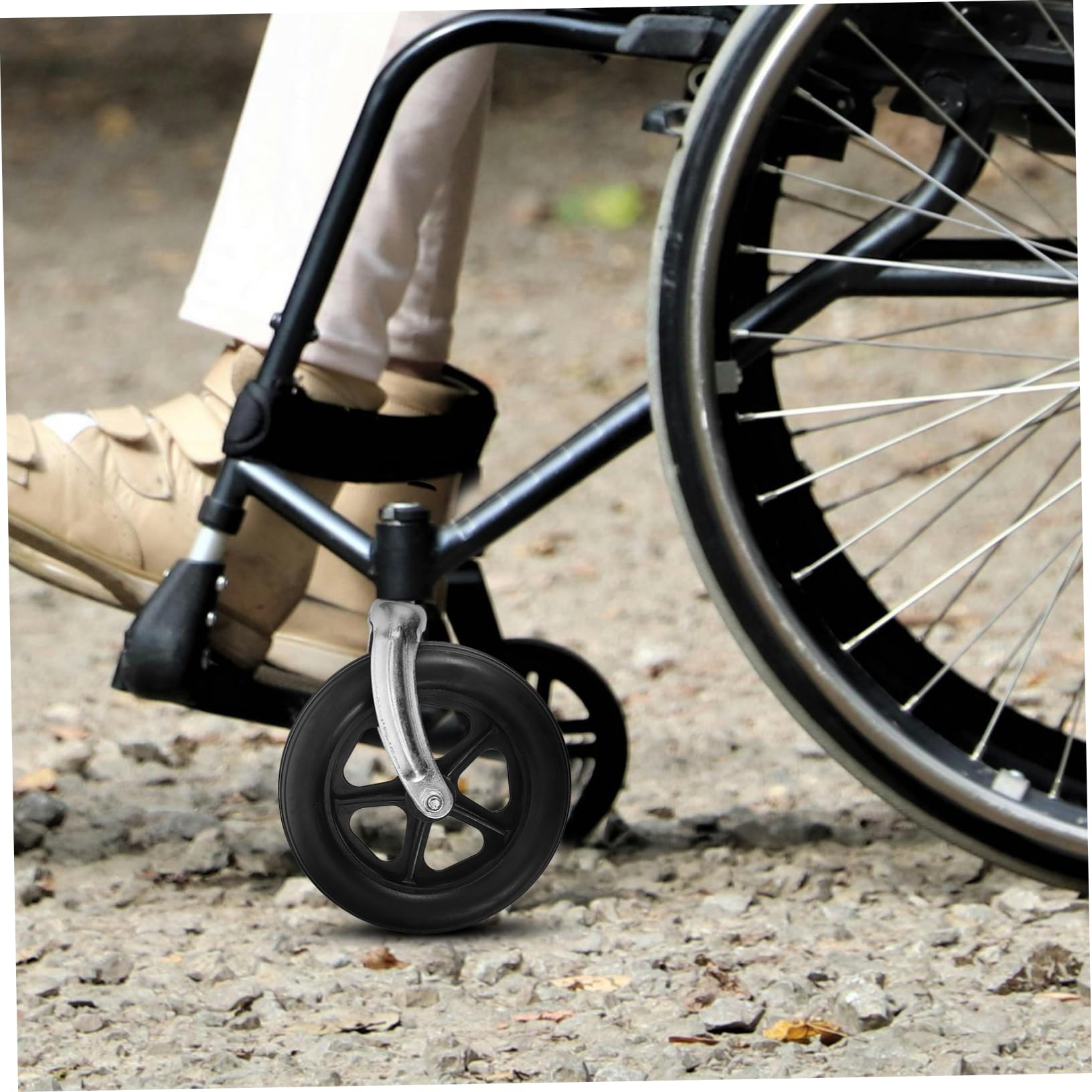 COLLBATH Wheelchair Replacement Wheels Black Plastic Wheels for Walker Wheels Metal Wheel for Wheelchair