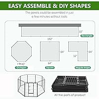 Vista 6 de BestPet Corral para perros 40 pulgadas, 8 paneles Cerca de alta resistencia de metal para ejercicio de mascotas Paneles de cerca