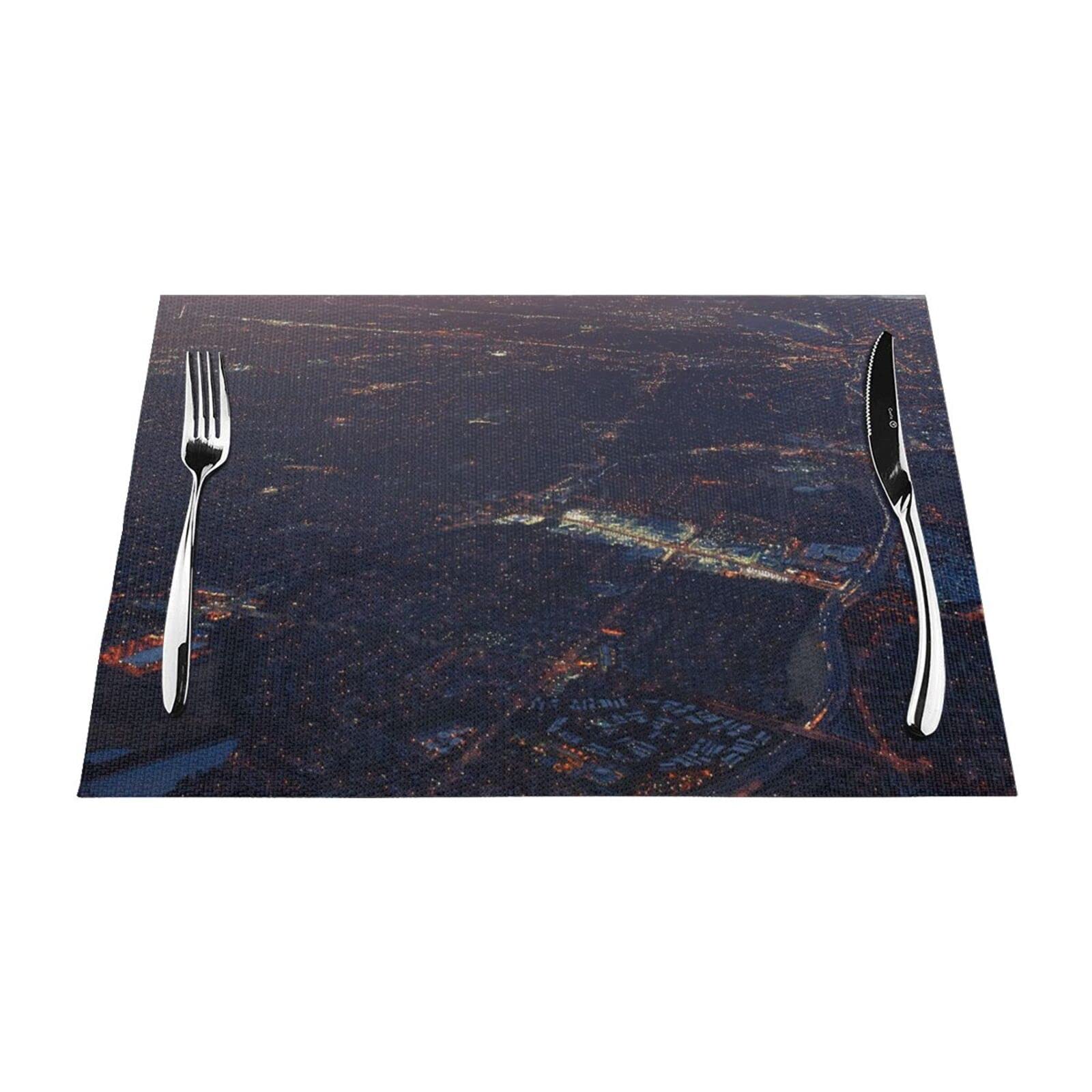 Set de table thermorésistant lot de 4 design vue nocturne 30x45 cm