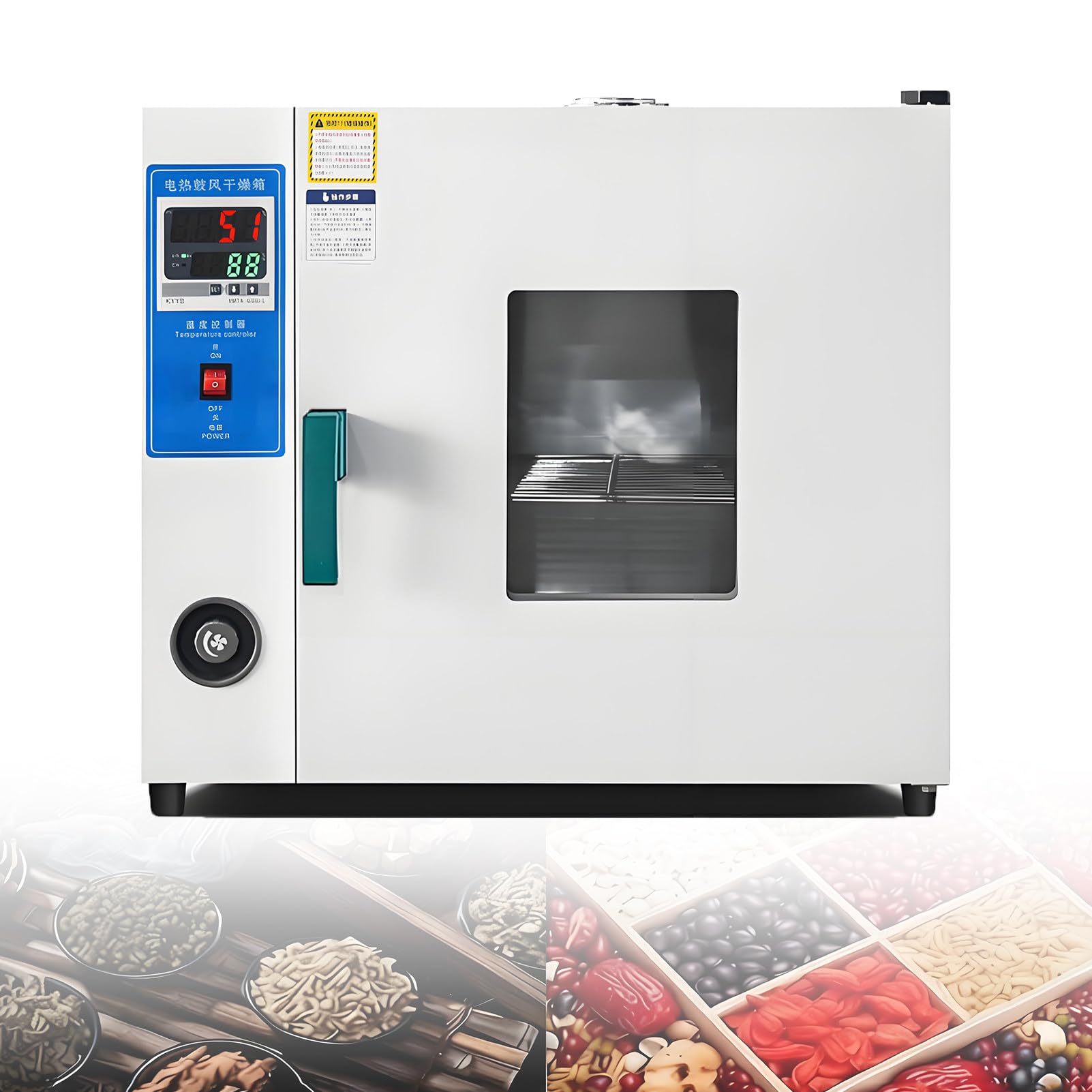 Horno de Secado al Vacío, Horno de Secado por Chorro de Aire a Temperatura Constante, Estufa de Secado Laboratorio, con Control Inteligente, Velocidad de Ventilador Ajustable 43L