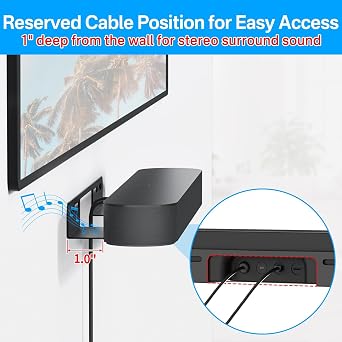 Dinghosen Soundbar Wall Mount for Sonos Beam Wall Mount Bracket Compatible with Sonos Beam Gen 1 Gen 2 Mount, Black