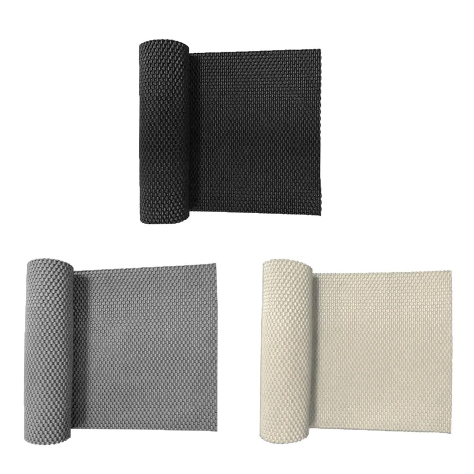 Ubohuz One Color 3Pcs 30X200cm Shelf Liner Drawer Non-Slip Mat Shelves Grid Pattern Pvc Non-Adhesive Grip For Kitchen Cabinets Bathroom For Home Office Cars
