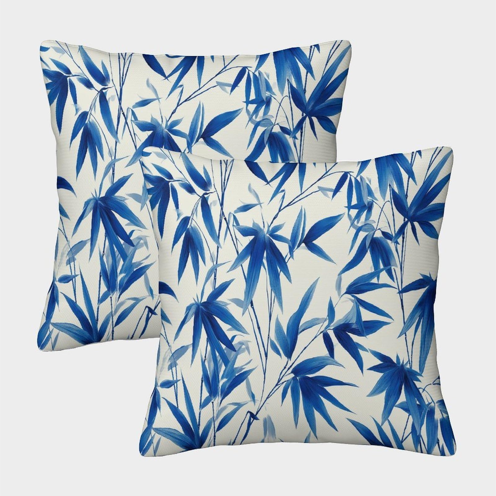 kaiyun 2 Pack 3D Indigo Bamboo Leaf And Vine Pattern Cushion 3D Soft Touch Pillowcase,sofa Chair Home Furnishings 45x45cm