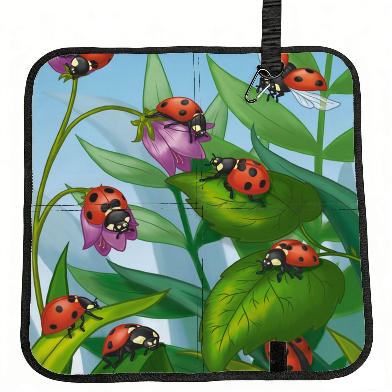ERCgad Ladybug Print Foldable Seat Cushion Portable Chair Pad Lightweight Travel Outdoor Office Home