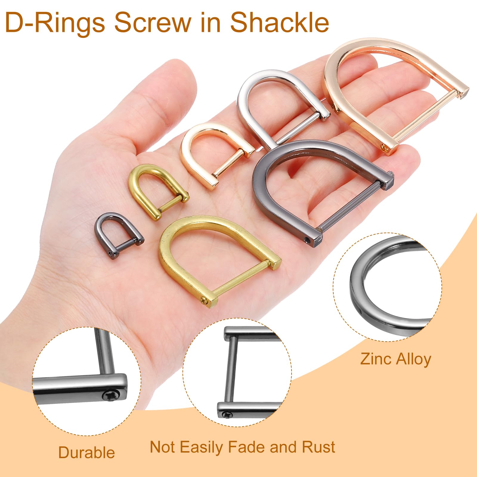PATIKIL 1" D-Rings Screw in Shackle - Image 3