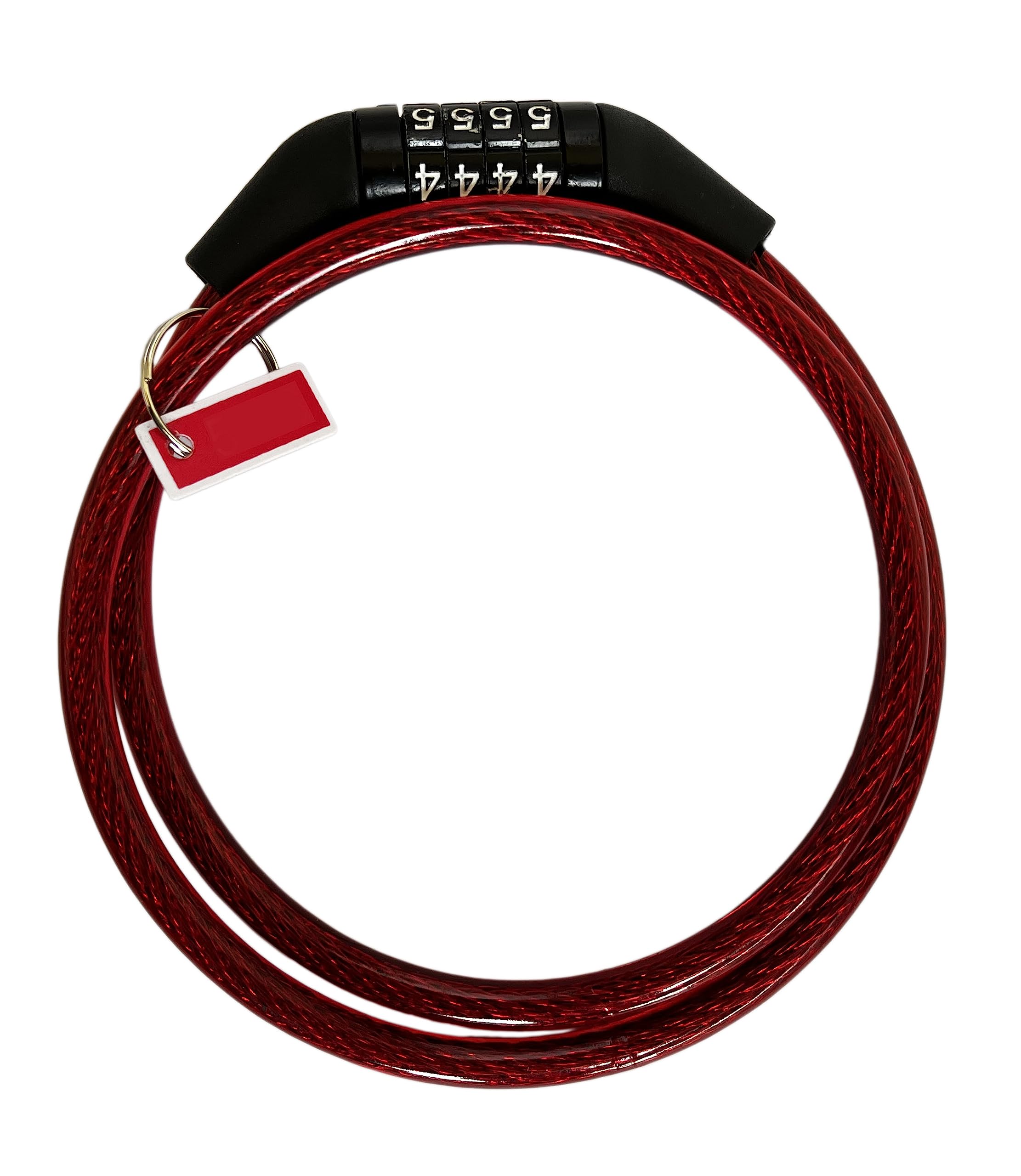 GLUN® Heavy Duty Multicolor Number Combination Multipurpose Lock Anti-Theft, Steel Cable Safety Lock with for Bike, Bicycle & Cycle Red