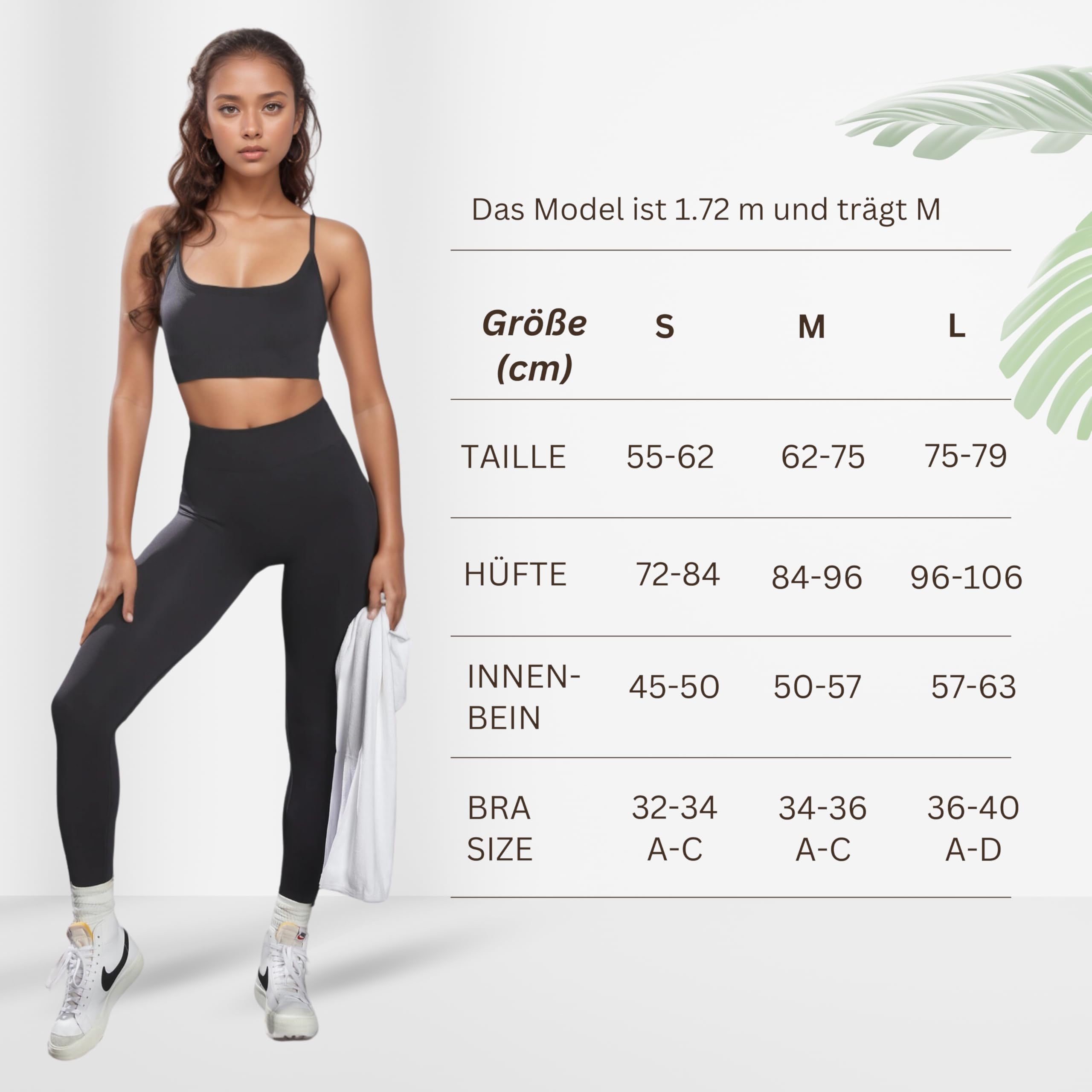 Set da palestra da donna – Leggings da palestra + reggiseno sportivo da donna – Leggings senza cuciture – Invisible Scrunch – Leggings sportivi – Scrunch Butt – Leggings da donna a vita alta –