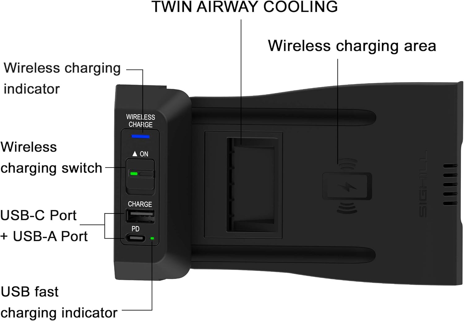 50% оƒƒ Dіѕсоunt SIGHILL Wireless Car Phone Charger Compatible with Volvo Accessories for S60/ S90/ V60/ V90/ XC60/ XC90 All Models SPA XC90 Hybrid SPA Qi 15W MAX, 2-Port Type C with 18W PD and 12W QC3.0