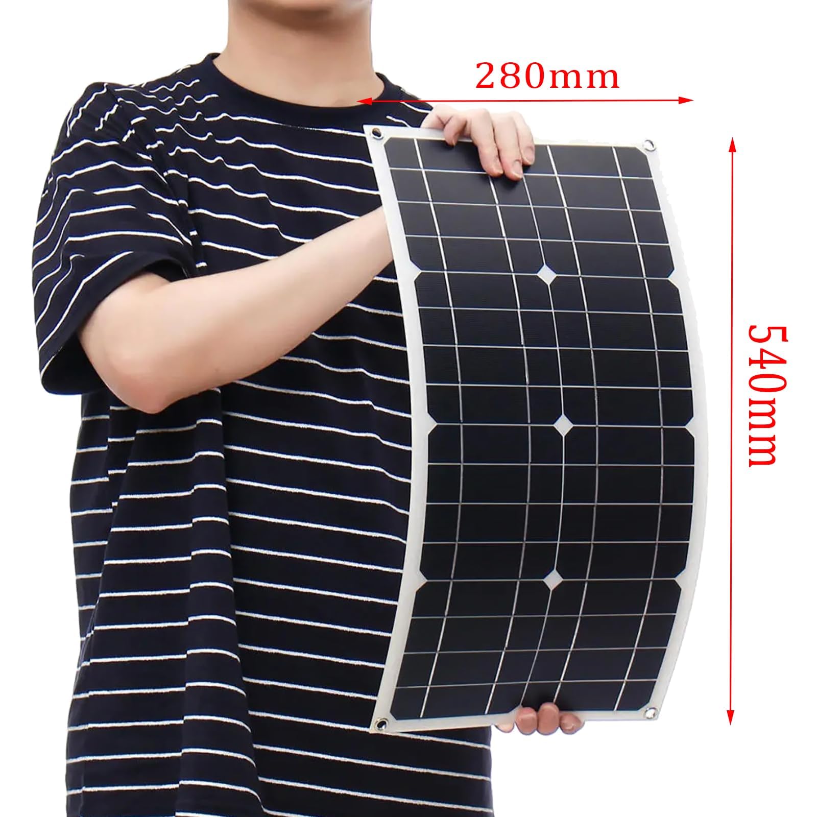 Zestaw Paneli Słonecznych 250 W / 500 W, Monokrystaliczne, Elastyczne Panele Słoneczne (kontroler 10-30 A), Ładowanie Akumulatora 5 V / 12 V, Do Użytku Na Kempingu (540 * 280 Mm),30A,250W