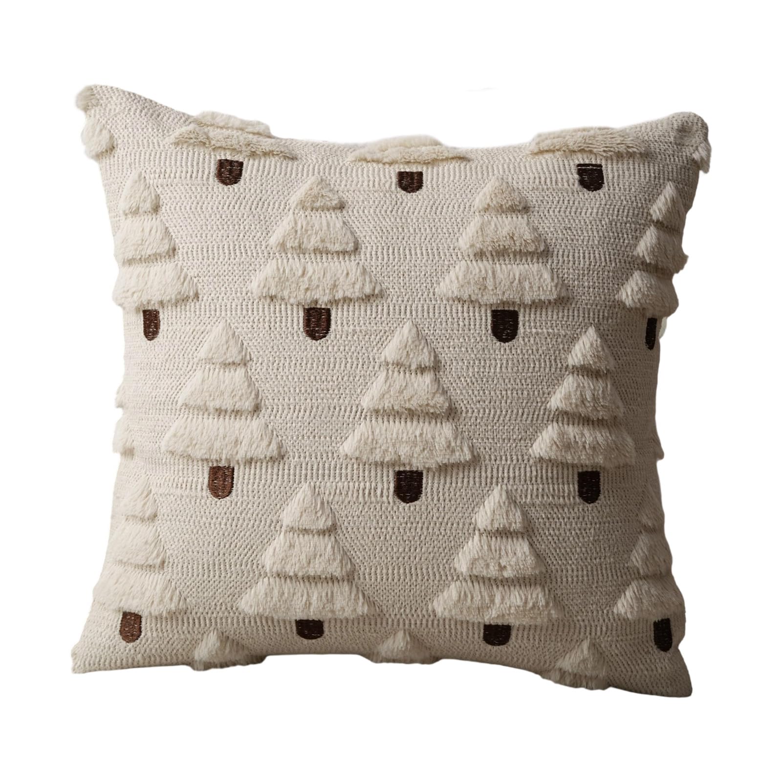 Msioytog Holiday Themed Embroidered Pillow Cover Washable Polyester Substance Christmas Deck for Sofa Bedding Celebratory Home Deck Pillow Case