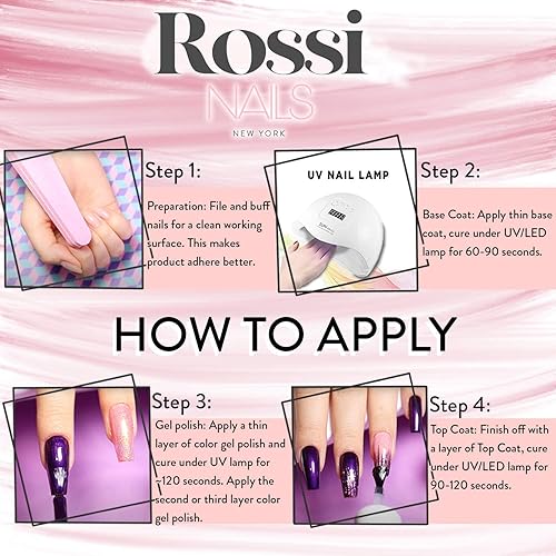 Miniatura 5 de Esmalte de uñas de gel Rossi, botella de 0.5fl oz de gel de uñas sin toallitas UV LED, manicura de calidad de salón en casa (sirena)