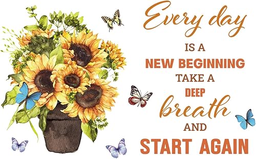 ADECALS Inspiration - Adhesivo decorativo para pared, diseño de diario es un nuevo comienzo, toma una respiración profunda y estrella de nuevo, con disponible en Yaxa Peru