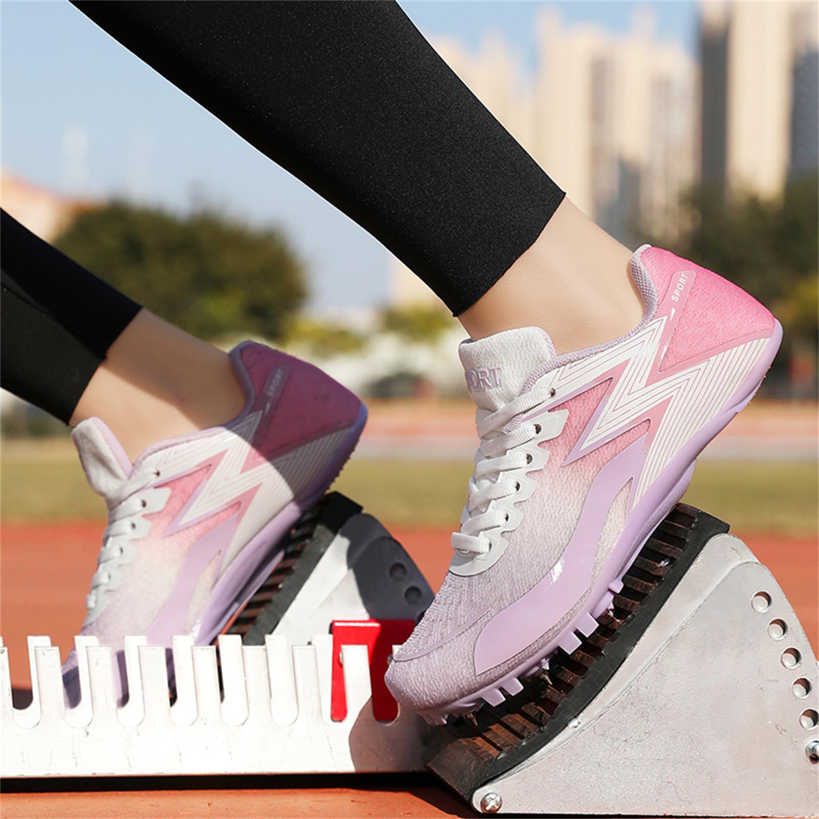 Zapatillas De Atletismo con 8 Clavos Zapatillas Profesionales De Velocidad para Hombres Y Mujeres Cómodas para Saltar Y Correr
