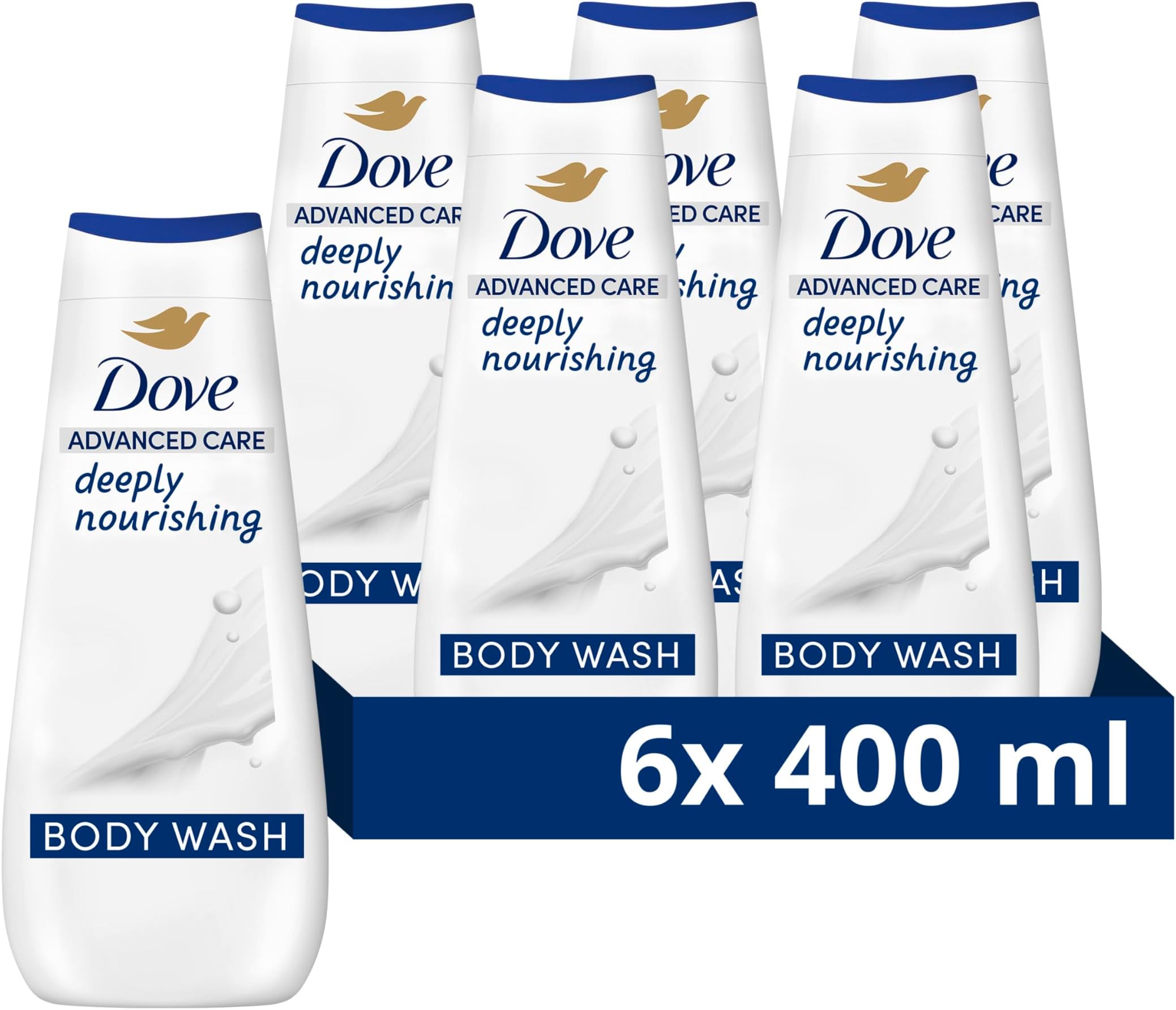Advanced Care Deeply Nourishing Body Wash Body Cleanser shower gel with skin-natural nutrients for instantly lotion-soft skin 6x 400 ml