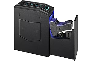 Hidden Gun Safe for Pistols with Fingerprint Access (Black-Biometric) - Best Fingerprint...