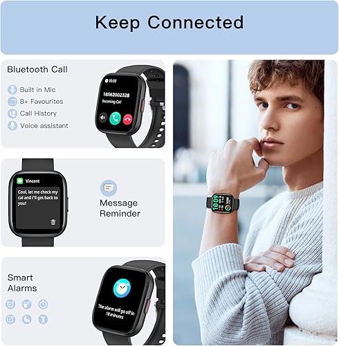 Miniatura 2 de Relojes inteligentes para hombres y mujeres, contestarhacer llamadas, reloj de fitness de 1.85 pulgadas con más de 120 modos deportivos, frecuencia