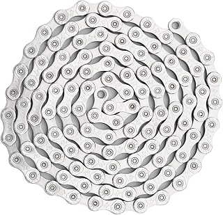 FGBNM 10 Speed Bike Chain 116 Links Silver - Durable for Road Mountain MTB Racing Cycling