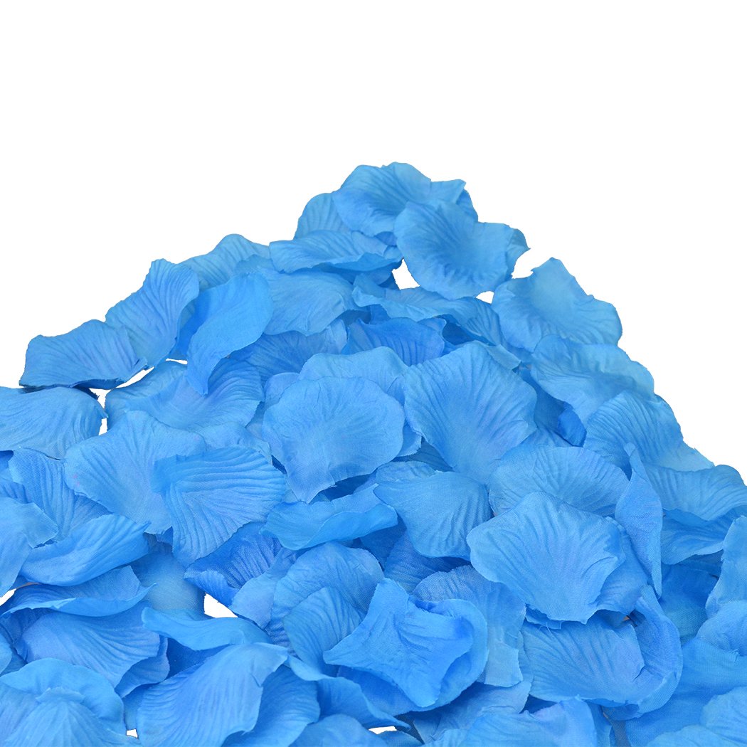Monkeybrother 1000pcs Silk Rose Flower Petals for Wedding Table Confetti Bridal Party Flower Girl Decoration(Light Blue Silk)
