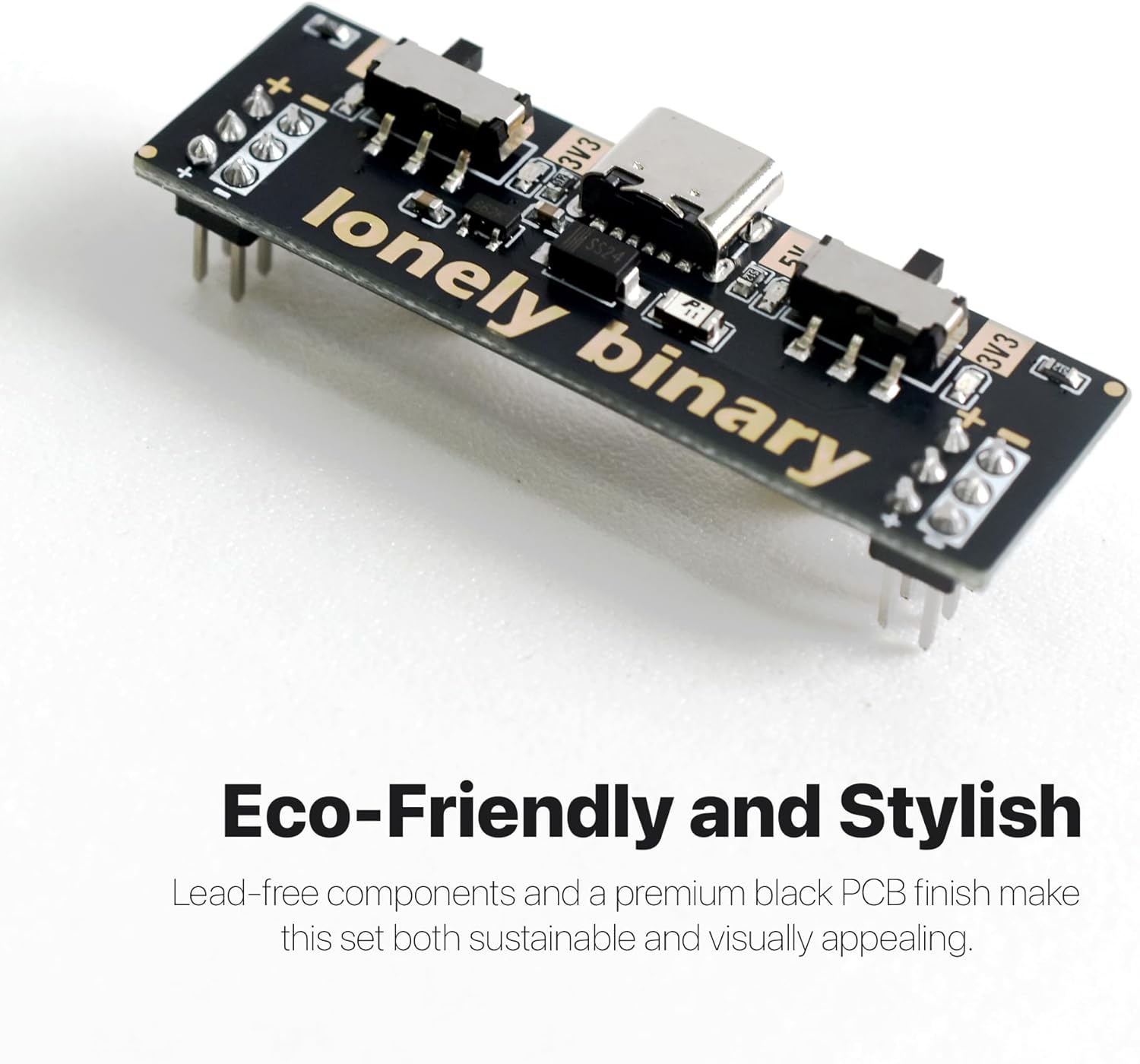 Lonely Binary Solderless Breadboard Power Supply Kit - 2X 830 Tie Points + 2X 400 Tie Points Boards, 4X USB-C Power Modules (3.3V/5V Switchable, 500mA Protection) for ESP32 STEM DIY Prototyping