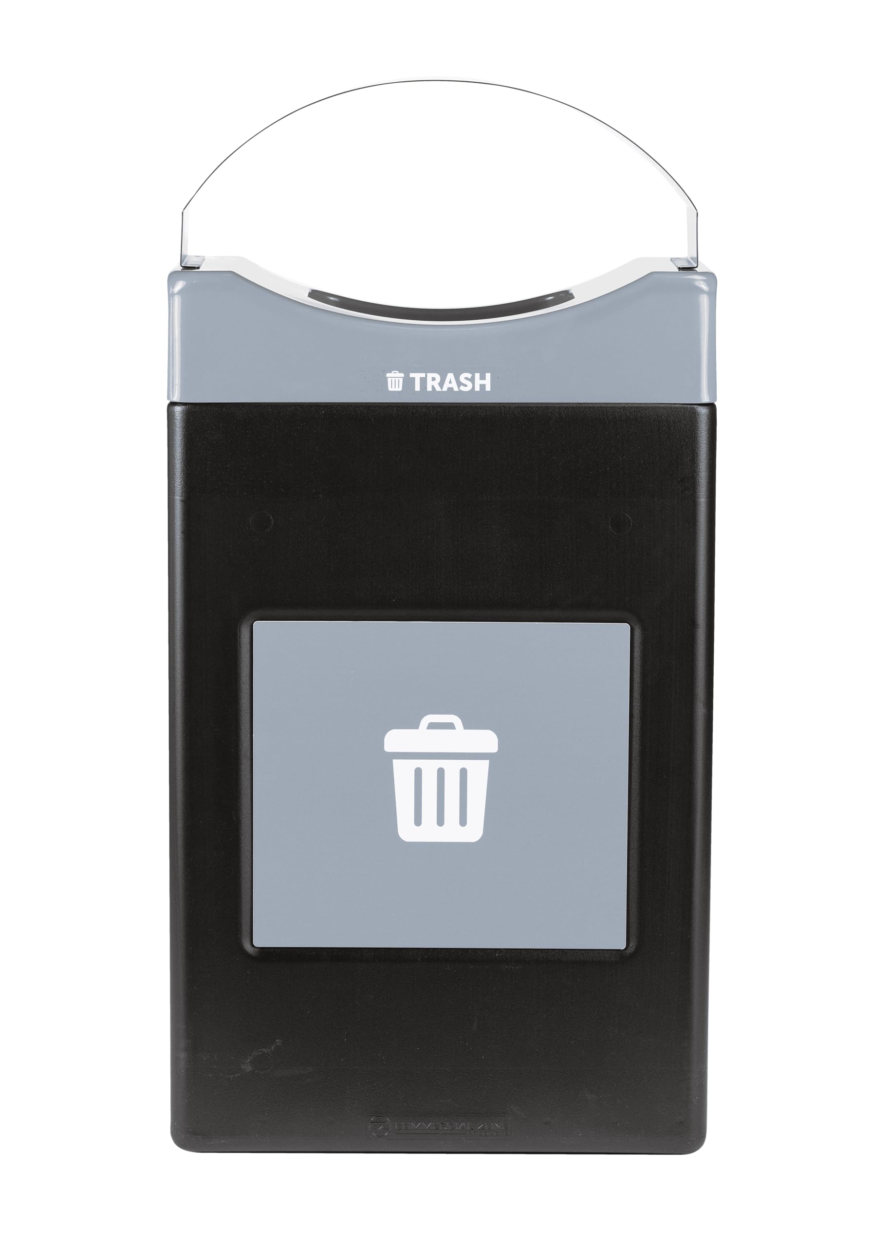 Avante™ Series Made in The USA, Black Trash Container, 30-Gallon Shallow, Gray Trash Panel, Gray Lid, Black Canopy, Liner Included