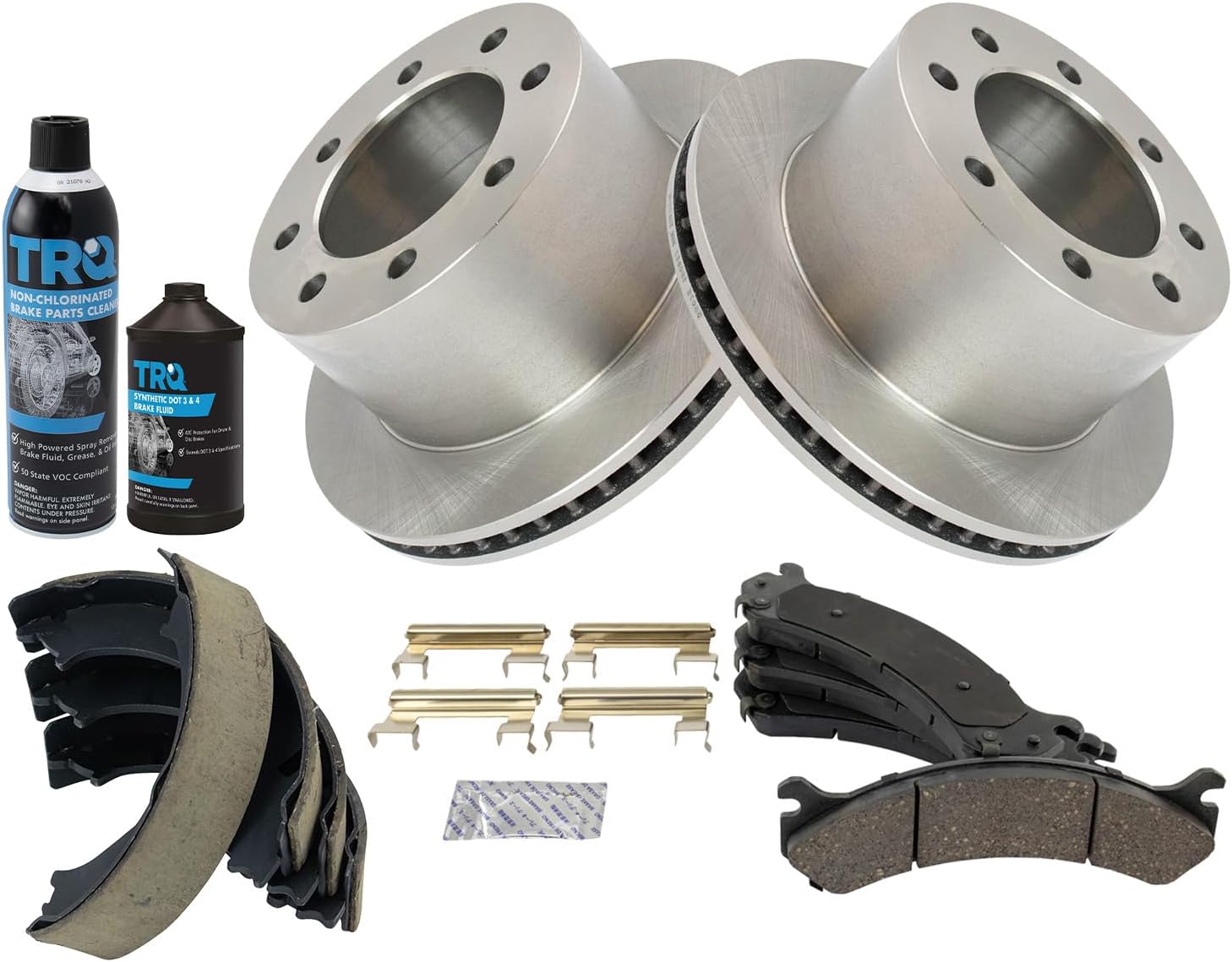 TRQ Rear Brake Pad & Rotor Kit Compatible with 2001-2010 Chevrolet 2001-2009 GMC
