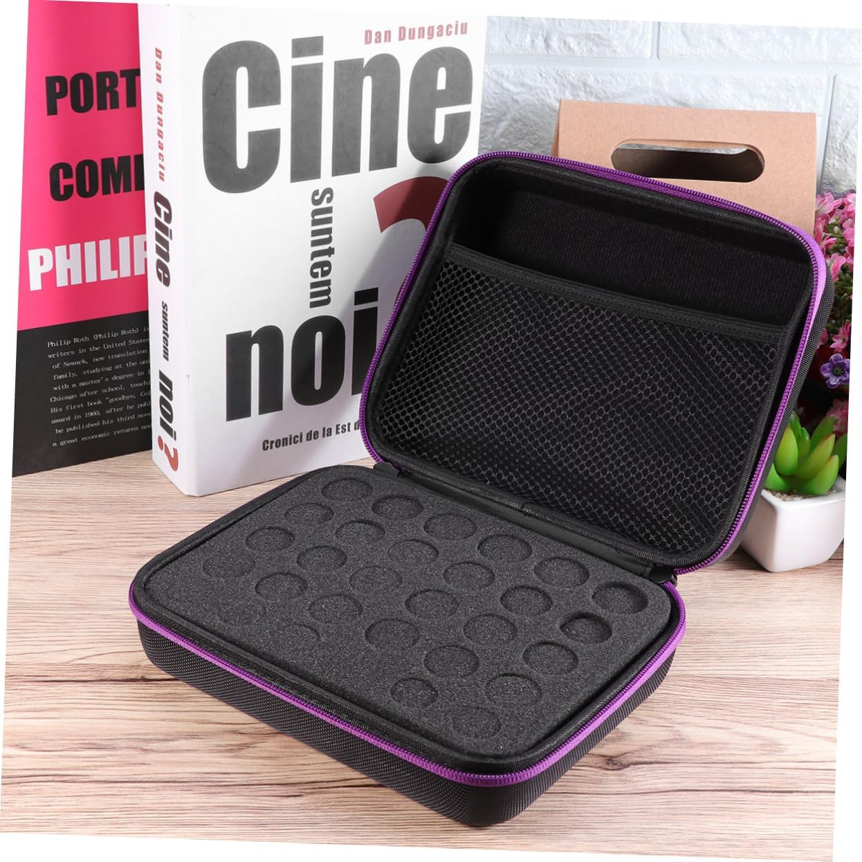 2pcs Essential Oils Storage Holder Slots for Bottles Portable Eva Case Shockproof Design for Travel and Essentials