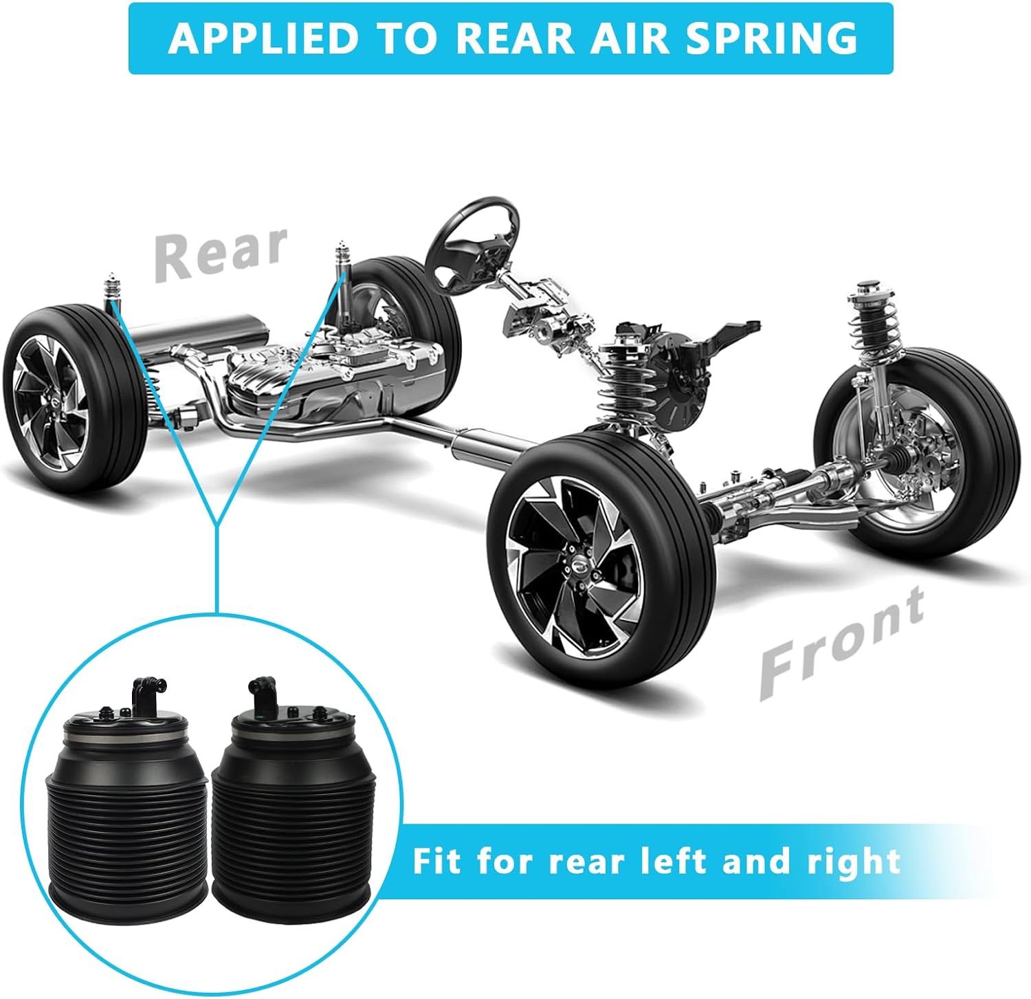Rear Air Spring Bag Suspension Kit Replacement for Toyota Land Cruiser Prado J120, 4Runner, Lexus GX460 GX470 2002 2003 2004 2005 2006 2007 2008 2009 2010 2011 2012 4808035011 (2PCS)