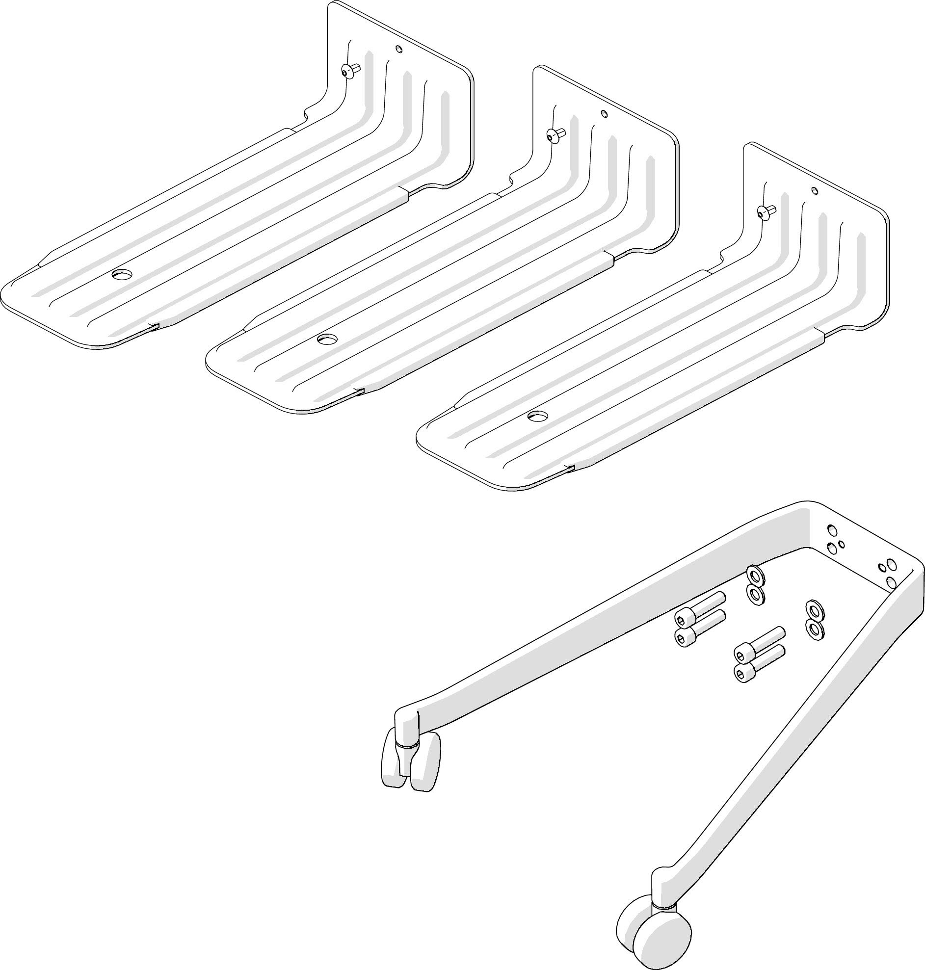SIGEL MI201, add-on Set for"Workplace" Office Caddy MI200, to Convert The Caddy to a Two-Sided Mobile Pedestal