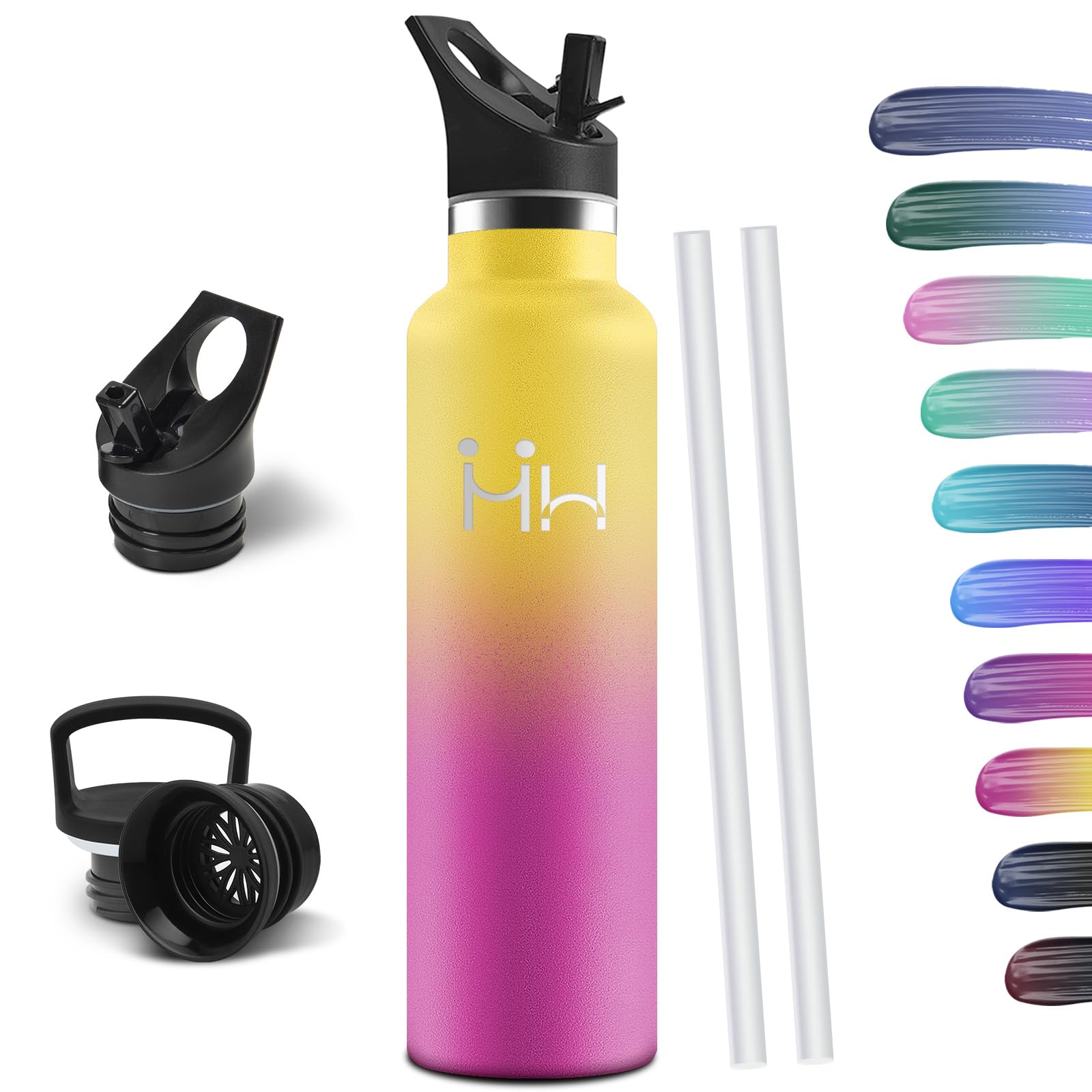 HoneyHolly Stainless Steel Water Bottle, 1000 ml Reusable BPA Free, Thermal Water Bottle, Water Bottle, Double Wall Vacuum Insulation, Thermos, Canteen for Adults, Sport