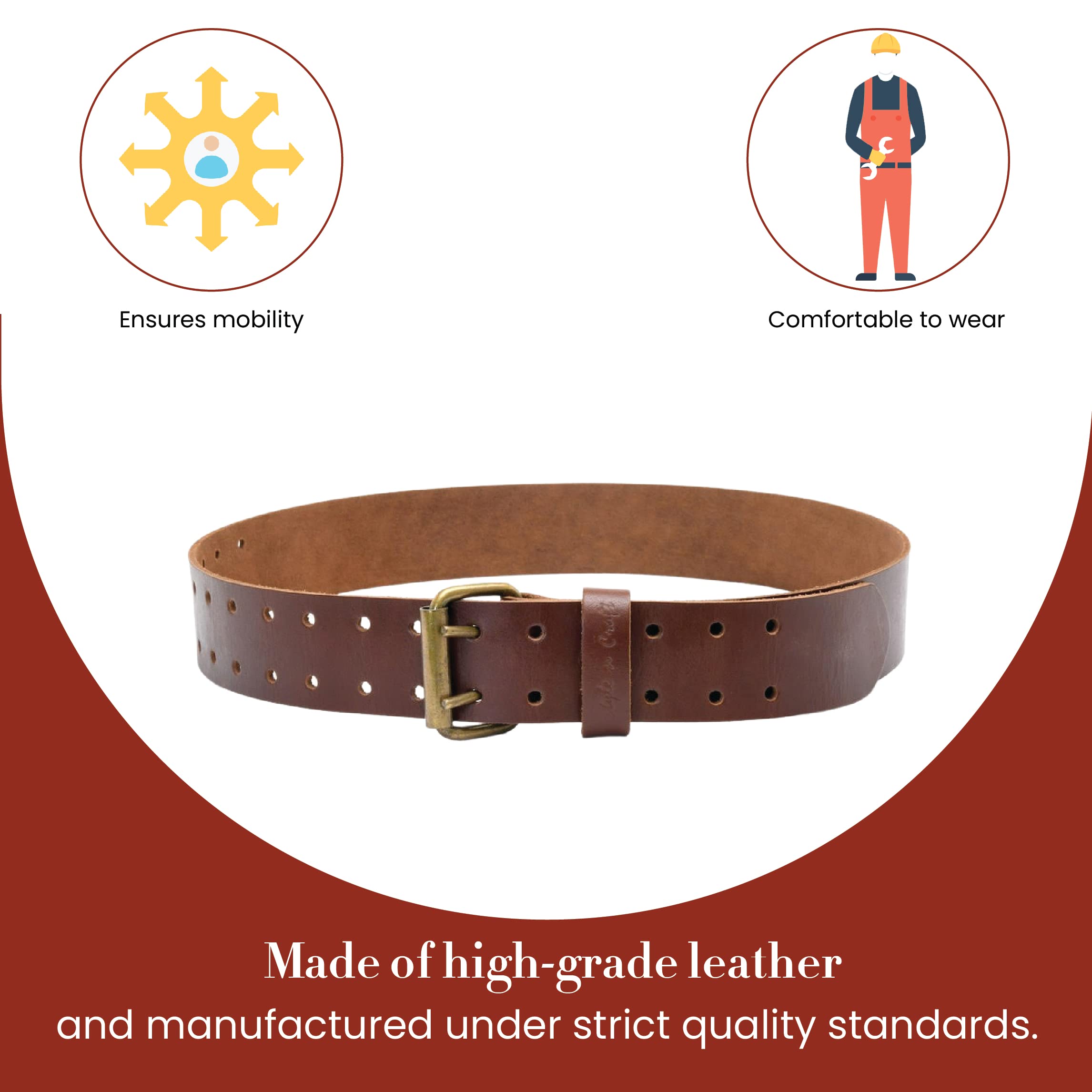 Cintura Con Fibbia Squadrata In Pelle Marrone Scuro | ® IT - Foto 4