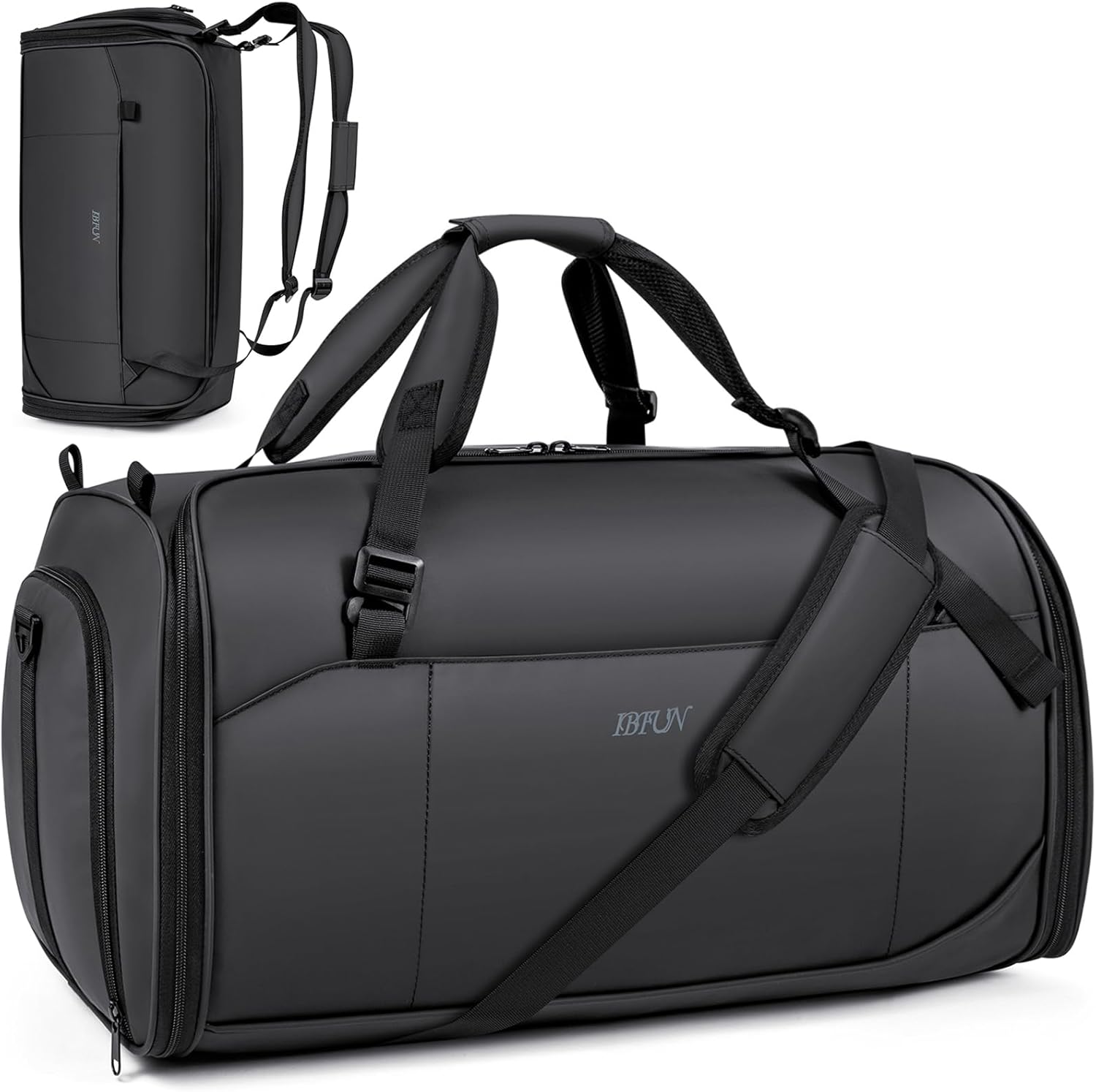 Convertible Garment Bags for Travel - Carry on Garment Duffle Bag with Backpack Straps for Men Women, 4 in 1 Large Travel Duffel Bags with Shoes Compartment Hanging Suit Dress Weekender Bag