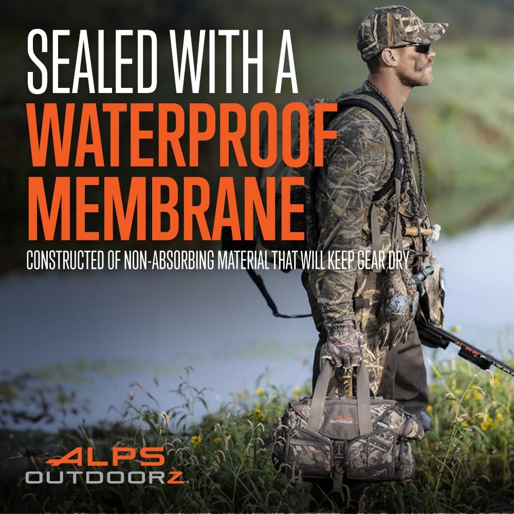 ALPS OutdoorZ Deluxe Floating Blind Bag - Waterproof Hunting Duffel Bag, with Removable Dividers, Thermos Sleeve & Padded Shoulder Strap