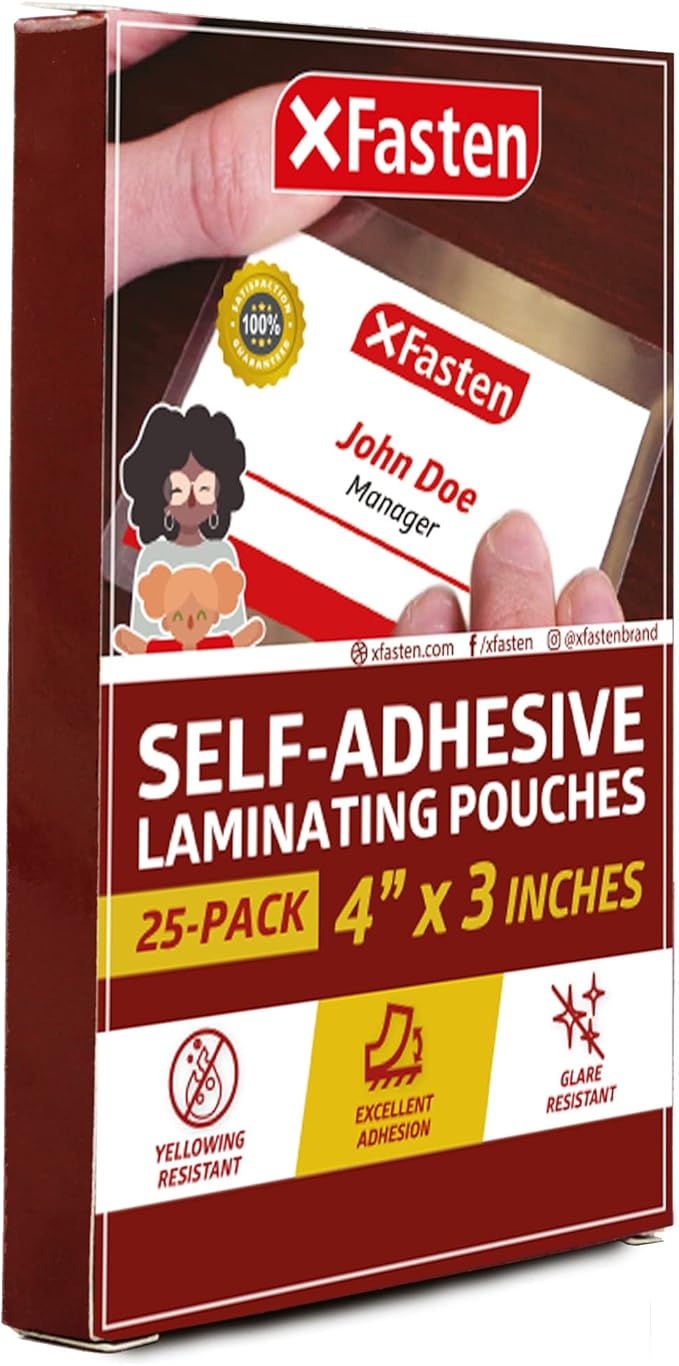 XFasten SelfSealing Laminating Pouches Business Card Size