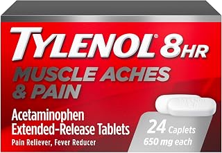 Tylenol 8 Hour Extended-Release Acetaminophen 650mg Tablets for Muscle Aches, Joint Pain & Back Relief - 24 Count