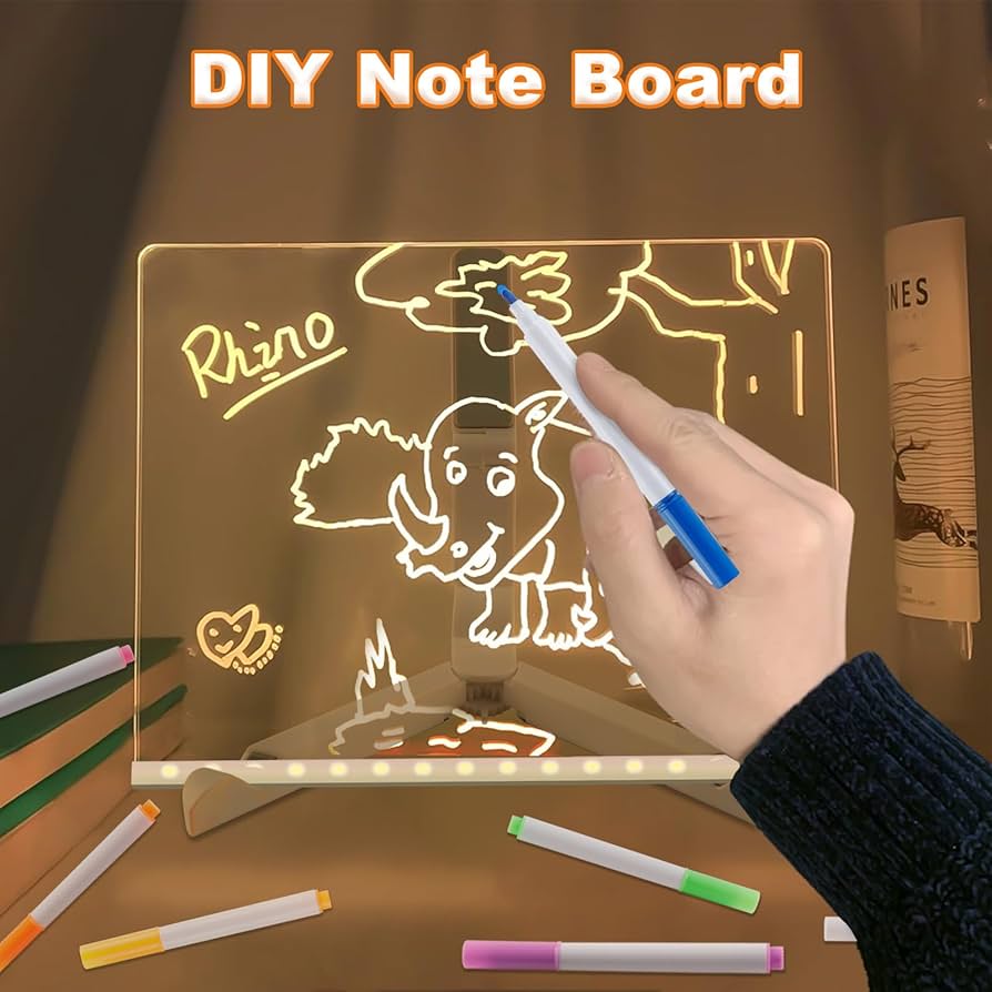 Led-acryl schrijfbord met led-display, verlicht, met verstelbare