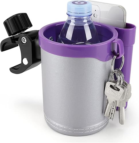 Accmor Portavasos para cochecito con soporte para llaves de teléfono, portavasos universal 3 en 1, soporte para botellas de bebidas para cochecito,