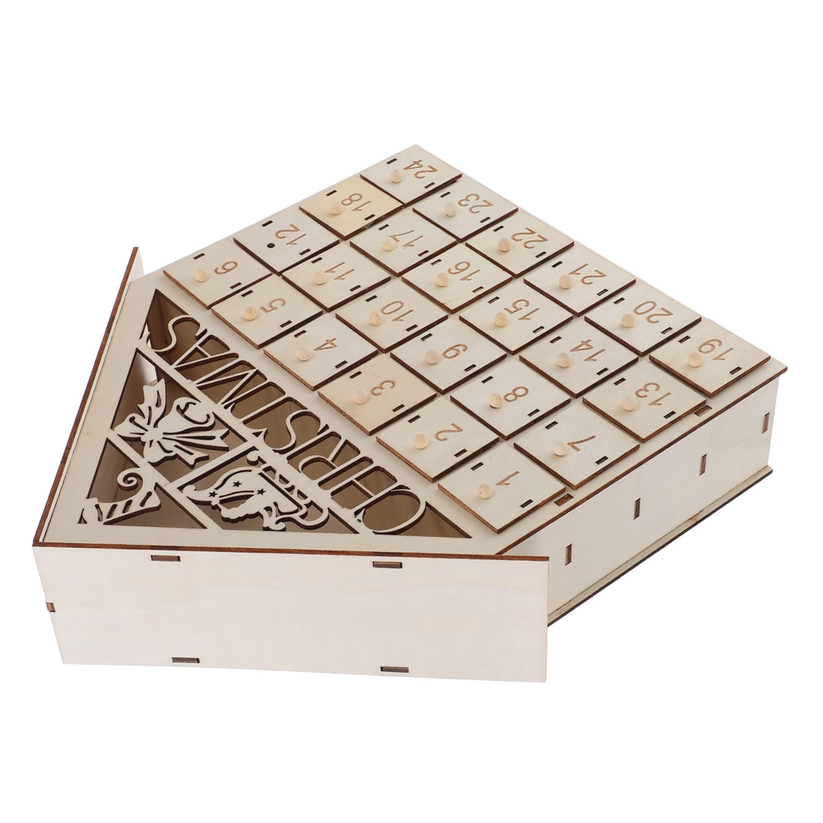 iplusmile Calendario Avvento in Legno Casa da Tavolo con Illuminazione LED per Conto alla Rovescia Festivo Riutilizzabile per Decorazioni e Regali Fai da Te