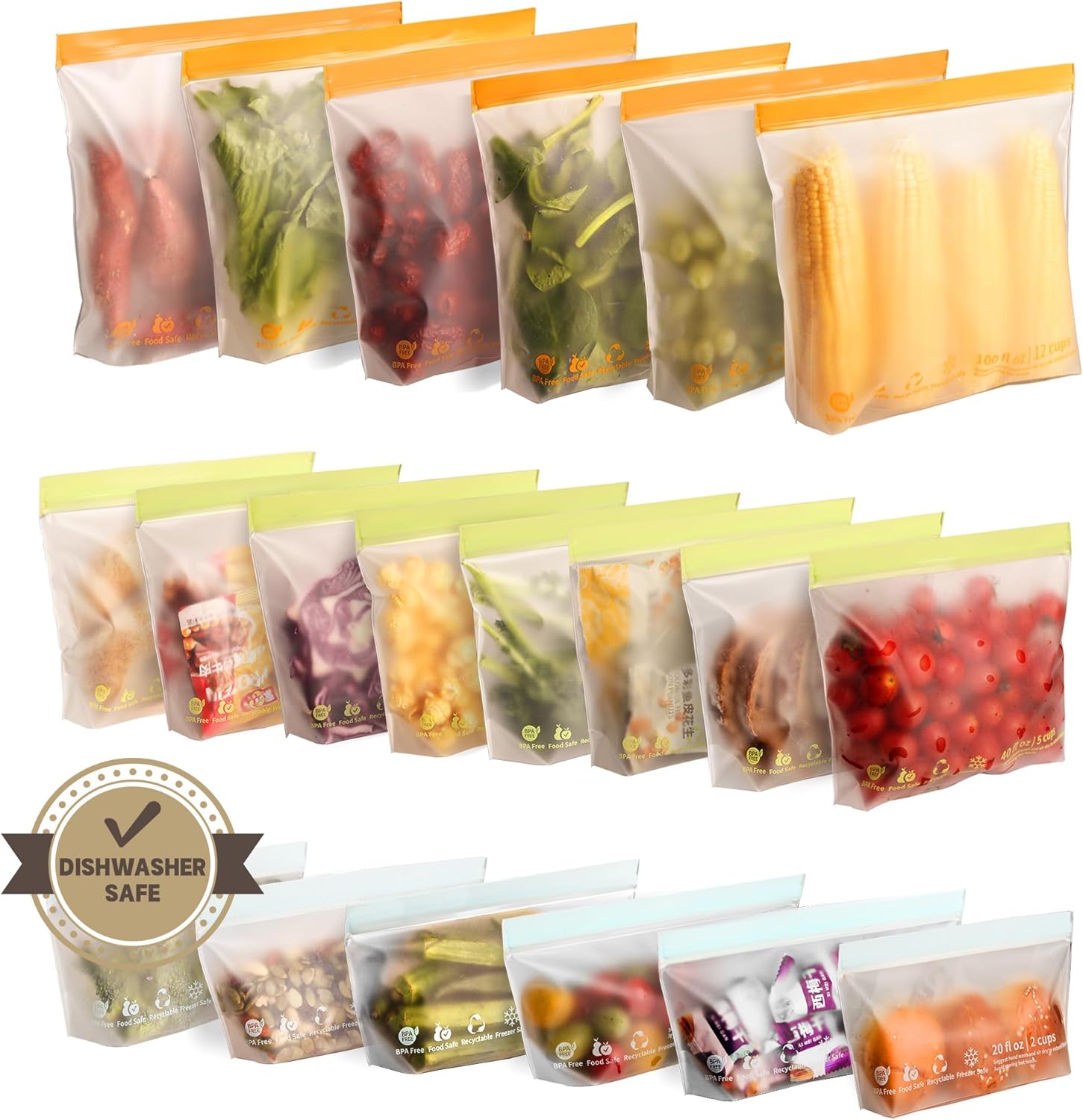 20 Pack Reusable Food Storage Bag