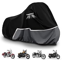 Waterproof Motorcycle Cover Replace for Harley Davidson Cruiser Models, 420D Oxford Cloth Softail, Dyna, Iron 883, Fat Boy 114, Forty-Eight, Low Rider, Sport Glide Cover for Snow Rain Protection