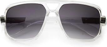 zeroUV - Classic Square Frame Plastic Flat Top Aviator Sunglasses