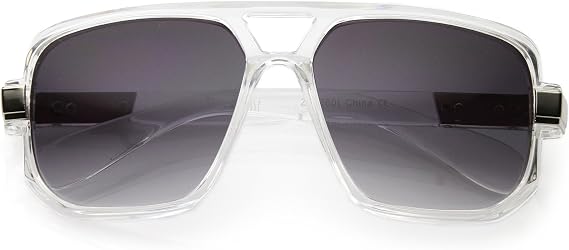 zeroUV - Classic Square Frame Plastic Flat Top Aviator Sunglasses