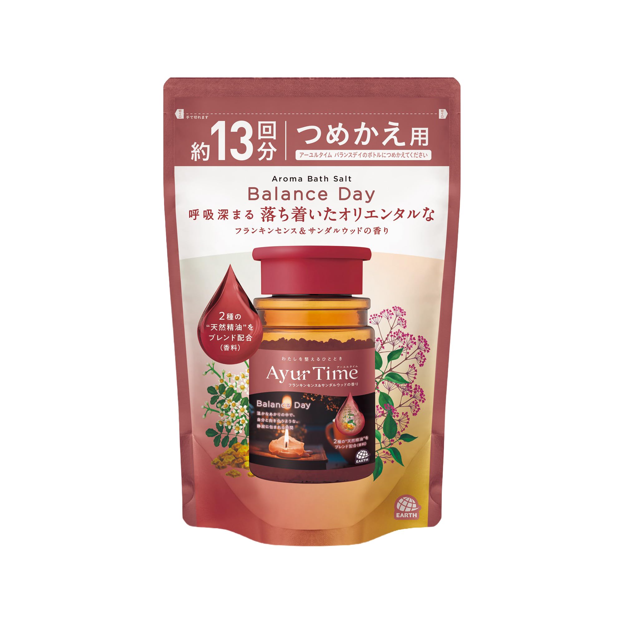 アユールタイム　フランキンセンス&サンダルウッド　詰め替え　12回480g 7袋 Amazon.co.jp: アーユルタイム バランスデイ バスソルト