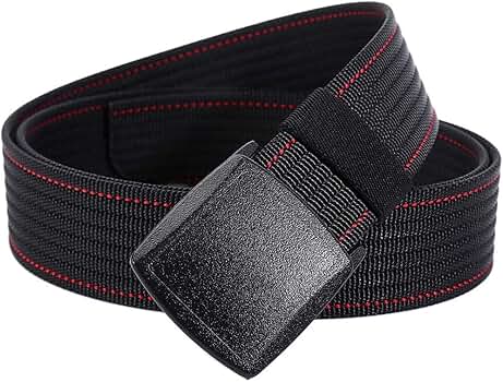 Cinturones De Nailon Para Hombre - Pack De 2, Ajustables Sin Agujeros, Hebilla De Plástico, Paso Rápido Aeropuerto