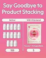 Vista 7 de Milamend Equilibrio Hormonal para Mujeres 40:1 Myo-Inositol D-Chiro Inositol Suplemento + CoQ10, ALA y Aminoácidos – Fertilidad, Apoyo Ovarico