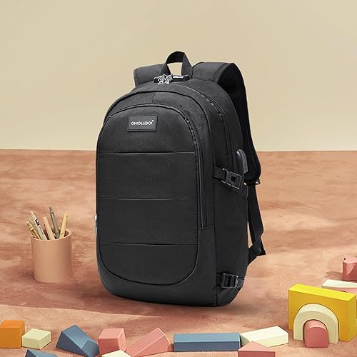 Miniatura 6 de OMOUBOI Mochila para laptop, mochila de viaje de negocios, B+negro