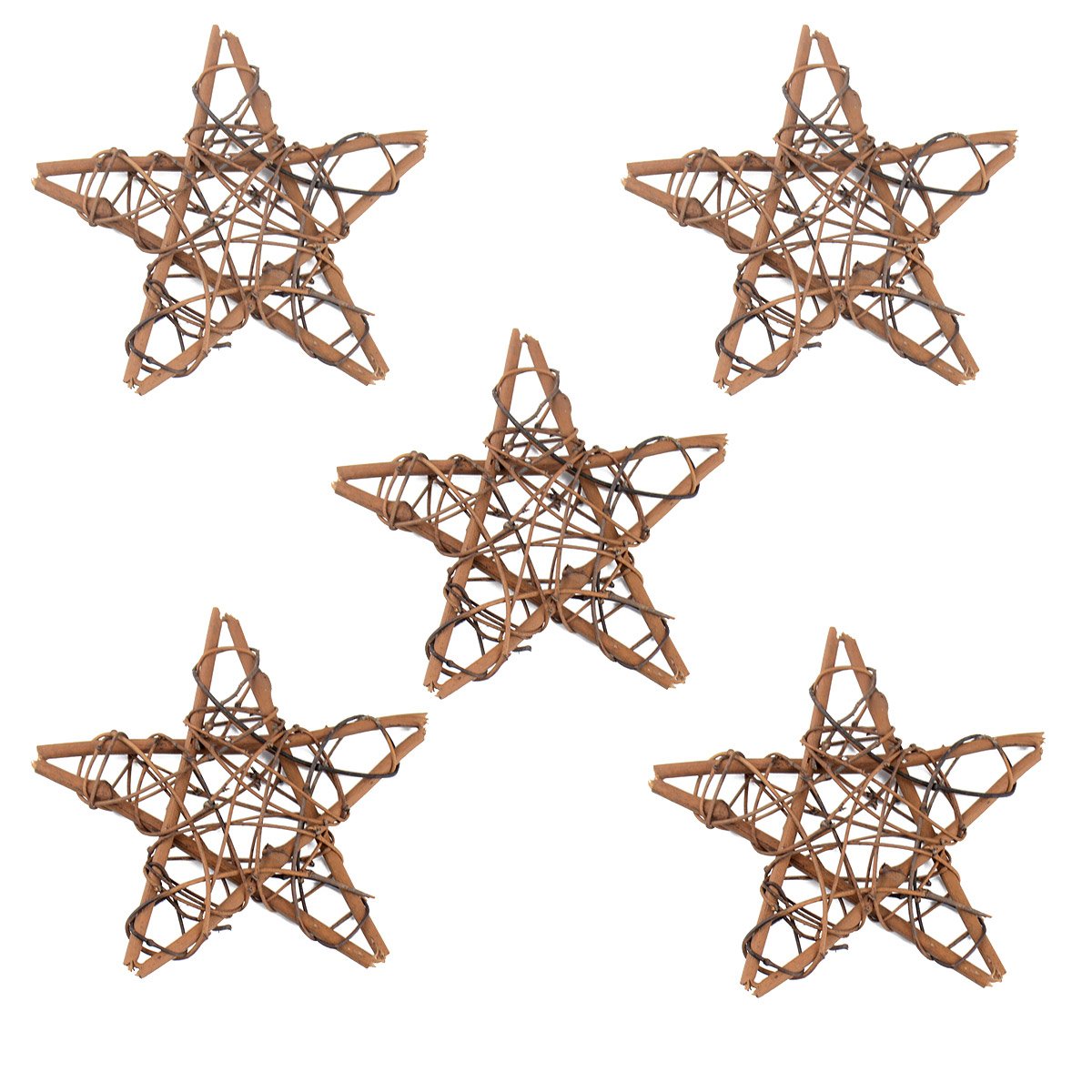 5Pcs Natural Dried 15cm Star Rattan Handmade Garland Wreath Xmas Wedding Home Garden Decor